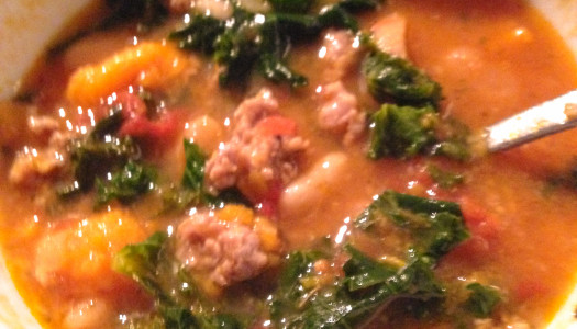 Sweet Potato, Sausage and Kale Soup