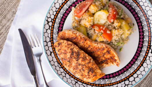 Ricardo’s Grilled Chicken with Tomato, Mango and Quinoa Salad